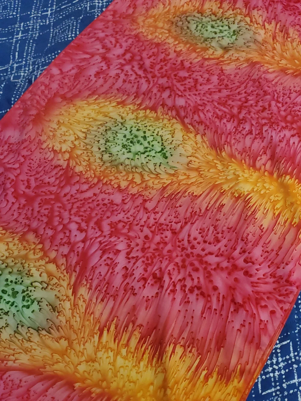 Colorful Pink, Yellow & Green Tie-Dye Pareo Scarf